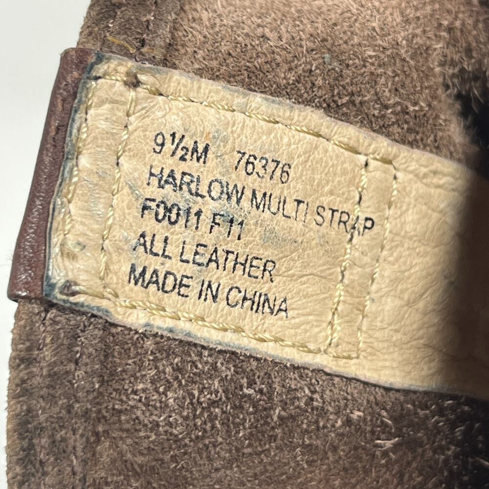 FRYE Boots Womens 9.5M Harlow Multi Strap Suede Leather Platform Heeled Brown - Picture 5 of 13